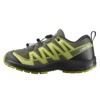 Imagen de Salomon XA PRO V8 Unisex Zapatillas de senderismo para niños, Talla: 28, Urban chic/black/dark citron Fibra sintética/tela