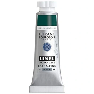 Imagen de Lefranc Bourgeois Linel Gouache Extra Fine Color, Verde de Cobalto, 14 ml (Pack of 1)