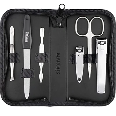 Imagen de marQus Set manicura de 6 piezas Solingen Alemania y pedicura para hombre mujer en estuche, kit ideal viaje