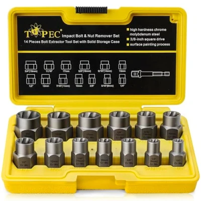 Imagen de juego de 13 piezas extractor tuercas dañados &amp; extraer tornillos, herramientas para pernos