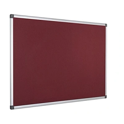 Imagen de Bi Office Maya Tablero de anúncios con marco aluminio, 120 x 90 cm, fieltro borgoña