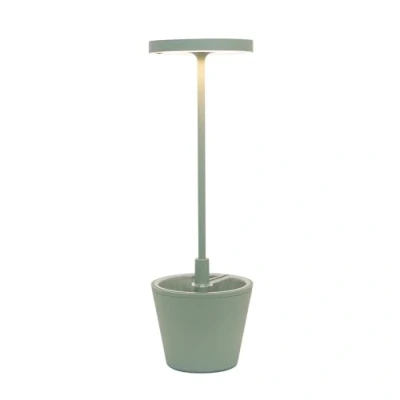 Imagen de Zafferano, Lámpara Poldina Reverso, de Mesa Recargable e Inalámbrica con Control Táctil, Adecuada para Interior y Exterior, Atenuador, 2200 3000 K, Altura 35 cm, Color Salvia