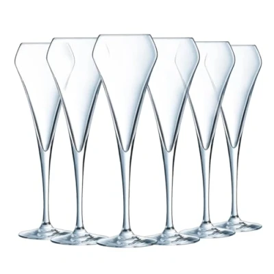 Imagen de Chef &amp; Sommelier Q5913 Colección Open&#039;Up 6 Copas de champán efervescente, Modernas y Elegantes Resistencia Excepcional Transparencia Absoluta, 20 cl en Cristalino