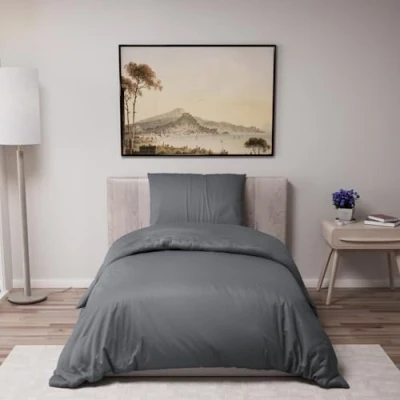 Imagen de Funda Nordica Cama 140x200 cm con 1 Almohada 65x65 Gris Oscuro nordicas de 100% Microfibra. Certificada sin Productos Químicos (Oeko Tex)