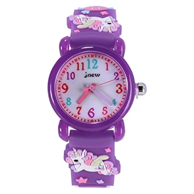 Imagen de ele ELEOPTION Reloj de Pulsera para niños y niñas, diseño Caballo en 3D (Morado Oscuro)