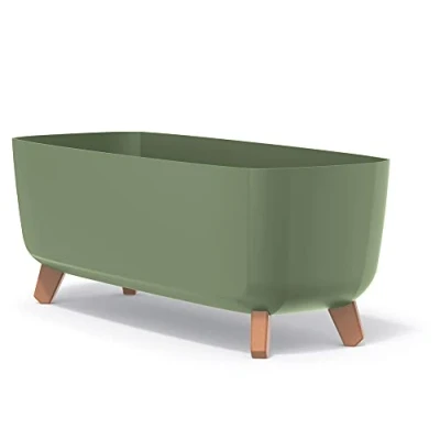 Imagen de Prosperplast Gracia Case Maceta Rectangular 24 x 58 23,5 cm para Interior y Exterior Macetero Resistente a la Intemperie con Inserto