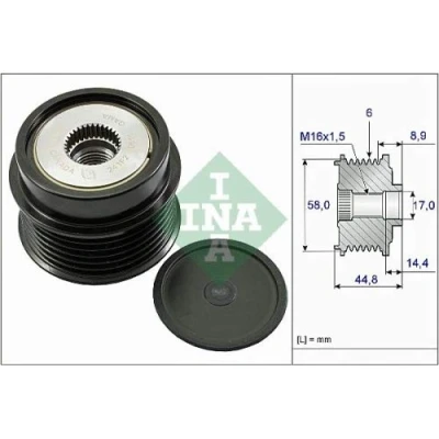 Imagen de INA 535 0271 10 Rueda Libre Alternador se requiere herramiente especial para montaje HYUNDAI: ix35, ix20, i40 Berlina, KIA: cee‘d I Familiar