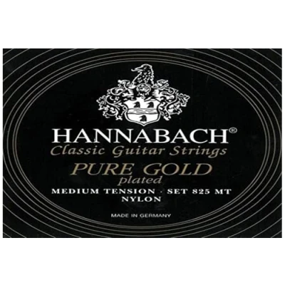 Imagen de Hannabach Cuerdas para Guitarra Clasica, Serie 825, 3 Graves, Tension Media, Dorado Especial
