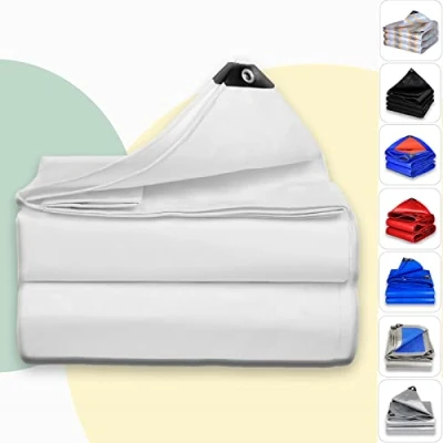 Imagen de Lona de con Ojales, Tejido Polietileno, 2 x 6 m, Resistente a la Intemperie, 0,32 mm, para Barcos, Camping, Piscina 160 g/m², Muebles jardín, Barbacoa