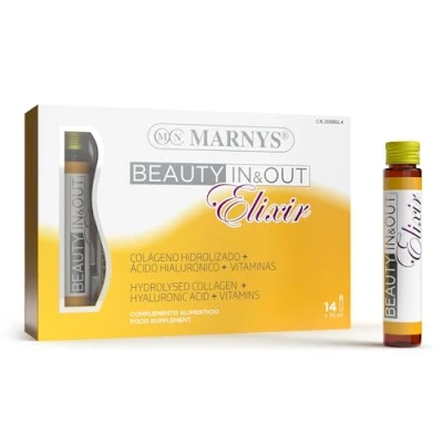 Imagen de MARNYS Beauty In&amp;Out Elixir Nutricosmética con Colágeno Hidrolizado para Piel, Cabello y Uñas 14 Viales