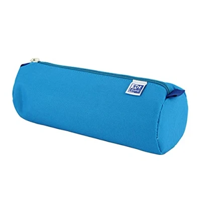 Imagen de Oxford, Estuche Escolar Redondo Grande con Goma Elástica, 22 cm, Color Turquesa