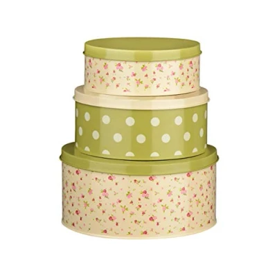 Imagen de Premier Latas de almacenamiento Housewares con estampado rosas, multicolor, 9 cm alto x 20 ancho profundidad (paquete 3)