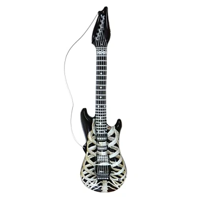 Imagen de Widmann 04753 Guitarra esqueleto hinchable, aprox. 105 cm de largo, para carnaval y fiestas temáticas