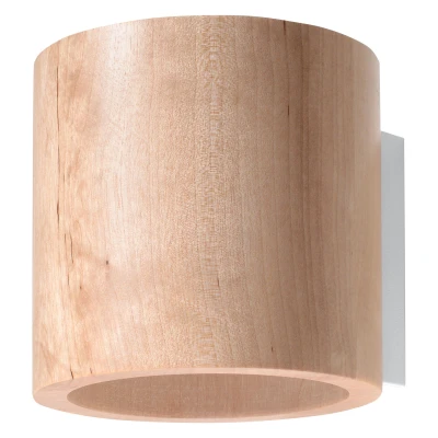 Imagen de SOLLUX Lighting Lámpara de pared Orbis Downlight, estilo rústico, forma cilíndrica, utiliza 1 bombilla GU10 reemplazable (no incluida), madera natural, SL.0490, 12 x 10 cm