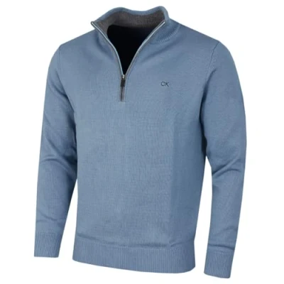 Imagen de Calvin Klein Hombre Knit Cotton 1/2 Zip CK Suéter Golf Nube Lluvia L