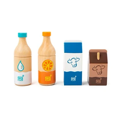 Imagen de Small Foot Conjunto de Bebidas Fresh, Madera, Juego Roles,artículos y Accesorios para Todas Las Tiendas del Mercado,4 Piezas Juguetes, Multicolor (11438)