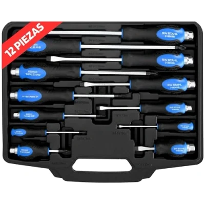 Imagen de SW Stahl S7891 Kit de atornilladores 12 plástico 3,2 mm, 5,0 6,0 8,0 9,5 PH0, PH1, PH2, PH3, PH4, 3.2, 5, 6, 8, 9.5 Maleta
