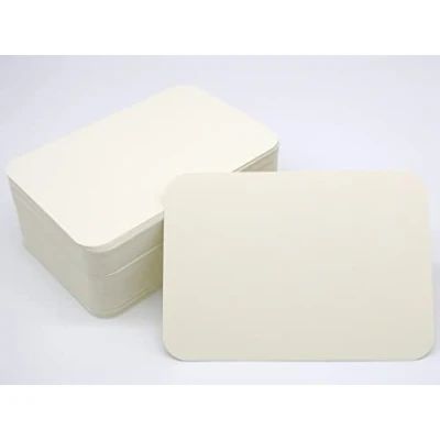 Imagen de tarjetas postales DIN A6, en blanco, para personalizar, con sobres y esquinas redondas (papel de hierba 280 g/m², 25 sin sobres)