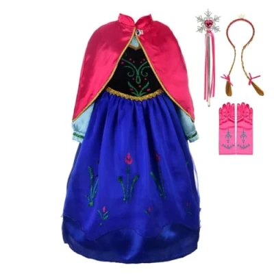 Imagen de Lito Angels Vestido de Princesa Anna con Capa y AccesoriosDisfraz Reino del Hielo para Niñas Pequeñas Talla 2 3 años
