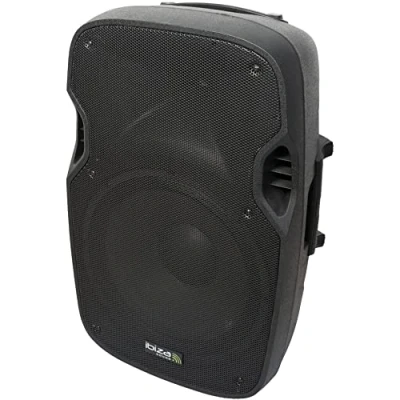Imagen de Ibiza XTK15A Sistema de Altavoces Activos Plug &amp; Play 15&quot;/38cm con 600W RMS Potencia Tweeters compresión, Bass Reflex, módulo Amplificador, entradas Line/Micro Negro