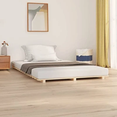Imagen de vidaXL Estructura de Cama Madera Maciza Pino 140x190 cm