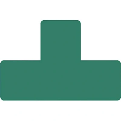 Imagen de Djois made by Tarifold 197305 Pack de 10 Símbolos adhesivos para marcaje y señalización suelo 300 micras PVC Alta resistencia Forma &quot;T&quot; 150 x 50 mm, Color Verde