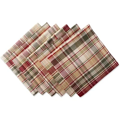 Imagen de DII Ropa de Mesa otoño y Acción Gracias, algodón, a Cuadros, 20 x Pulgadas (Juego 6)