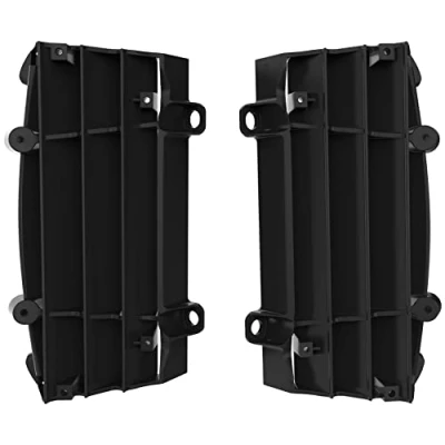 Imagen de Polisport 8466800002 Juego de Protectores radiador Fabricado en Polipropileno Resistente y Duradero sin herrajes Compatible con Motocicletas KTM Color Negro