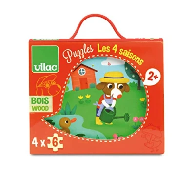 Imagen de Vilac Cuatro Estaciones Set 4 Puzzles 6 Piezas, Multicolor (2641)