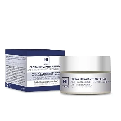 Imagen de Hi Antiage Crema Hidratante Antiedad, con Ácido Hialurónico y Factor Natural de Hidratación, para Pieles Maduras Acción Protectora Reafirmante, 50 Ml