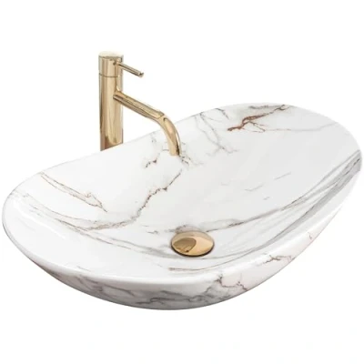 Imagen de Rea Lavabo de ENCIMERA ROYAL SHINY AIAX Baño 605 x 360 160 mm en Cerámica (Multicolor, imitación mármol)