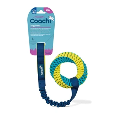 Imagen de Coachi Tuggi Helix, Diseño innovador, Ligero, Resistente, Seguro y divertido, Goma elástica, Adiestramiento con recompensas, Llame a su perro, Evite que muerda mastique. Apto para perros cachorros