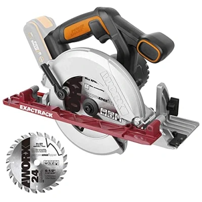 Imagen de Sierra circular Brushless WORXsaw XL 20V WORX PowerShare WX530.9 No incluye batería ni cargador Motor sin escobillas, diseño de cuerpo fino, rápido ajuste profundidad