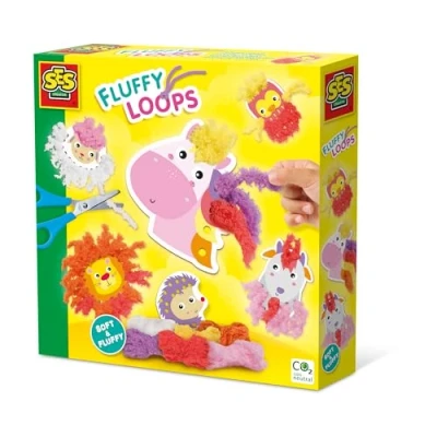Imagen de SES Creative 14010 Fluffy Loops Soft Yarn Animales, Amarillo