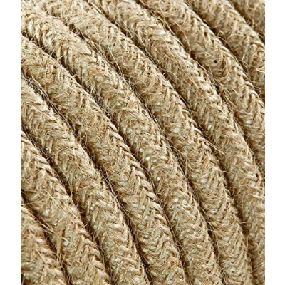 Imagen de Cable eléctrico redondo/redondo revestido de tela. Color yute. Sección 3 x 1,50 (50 metros)