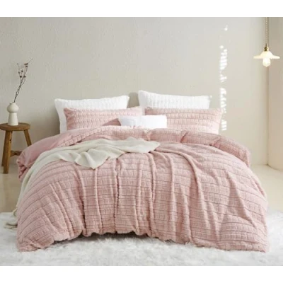 Imagen de Lanqinglv Ropa de Cama Felpa 135 x 200 cm, Piel sintética, Color Rosa, mullida, Invierno, cálida y acogedora, Franela Forro Polar, Tacto Cachemira, Funda nórdica con