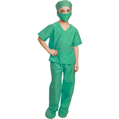 Imagen de Dress Up America Uniforme Médico Para Niños: Disfraz De Y Enfermera Verde Juego Rol Niños