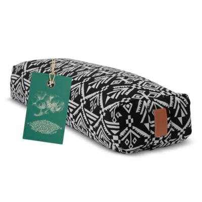 Imagen de #DoYourYoga Yogabolster Rectangular Paravati con Cáscaras de Trigo Sarraceno Orgánico Cojín Meditación, Yin Yoga &amp; Pilates Funda Lavable Algodón 100% 67 x 13 cm/Estilo 7