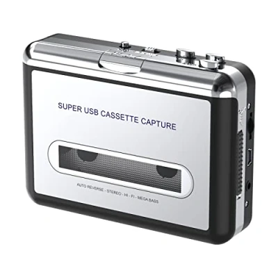 Imagen de DIGITNOW! Reproductor USB de casete para convertirlos a MP3 mediante el PC (con enchufe hembra 3,5 mm)