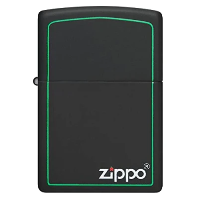 Imagen de Zippo Diseño Negro y Verde Black Matte Color Image Mechero, rellenable, en una Caja de Regalo halta Calidad