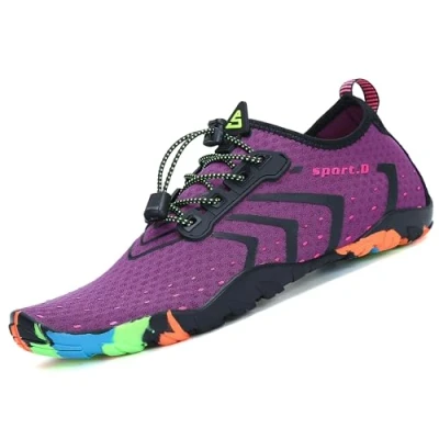 Imagen de SAGUARO Zapatillas de Agua para Hombre Mujer Secado Rápido Escarpines Transpirable Antideslizantes Zapatos Playa, Corrugado Violeta 40