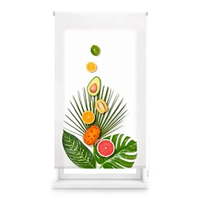 Imagen de Blindecor Digital Cocina Estor Enrollable Translúcido con Estampado Impresión TropicalFruit 90 x 180 cm (Ancho por Alto) Tamaño de la Tela 87 175 Estores para Ventanas