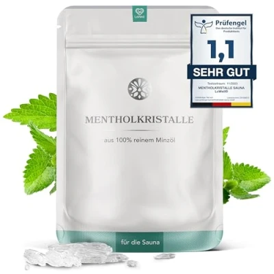 Imagen de LoWell® 100g Cristales de Mentol 100% menta pura Ideal como infusión para sauna Bolsas recerrables
