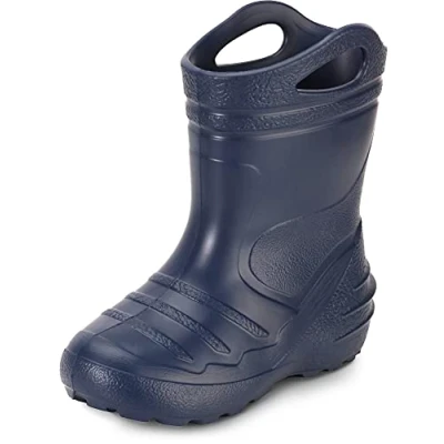 Imagen de Ladeheid Botas de Agua para niños Lluvia Unisexo Zapatos Impermeables Niñas Goma EVA Kids Rainboots Adolescentes KL051 S (Azul Oscuro, 34 EU)