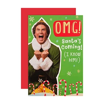 Imagen de Hallmark Tarjeta de Navidad con diseño elfo Warner Bros