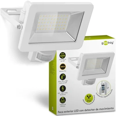 Imagen de goobay Foco LED 53873 de 30 W Luz blanca neutra 4000 K 2550 lúmenes Ángulo haz 100 grados Grado protección IP65 Blanco
