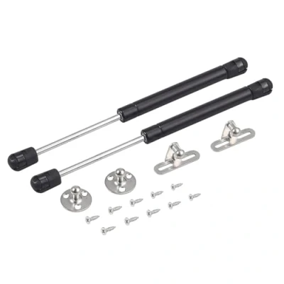 Imagen de Bohaner Puntales de gas 100N, 2 bisagras puerta gabinete presión solapa resorte, soporte para barra cocina, armario cocina (100N negro)