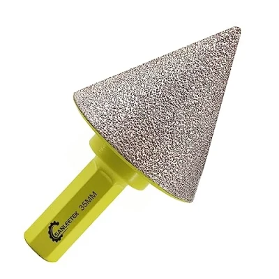 Imagen de Broca de Chaflán Diamante 35mm Cónica con Mango Hexagonal para Agrandar Limpiar y dar Forma a los Orificios Existentes en Azulejos Porcelana Cerámica Granito Mármol SANLEETEK