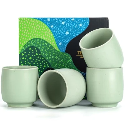 Imagen de TEANAGOO Taza de té China Para W08,5.8 oz,Ruware,Lt.Verde,4 pzs/Caja,TC08,Tazas Chinas,taza japonesa,tazas verde