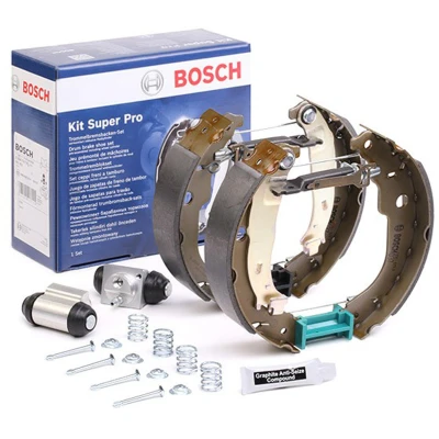 Imagen de BOSCH 0 204 114 193 Kit frenos, disco de tambor con accesorios, cilindro freno rueda PEUGEOT: 207 Hatchback, SW, CITROËN: DS3 Hatchback